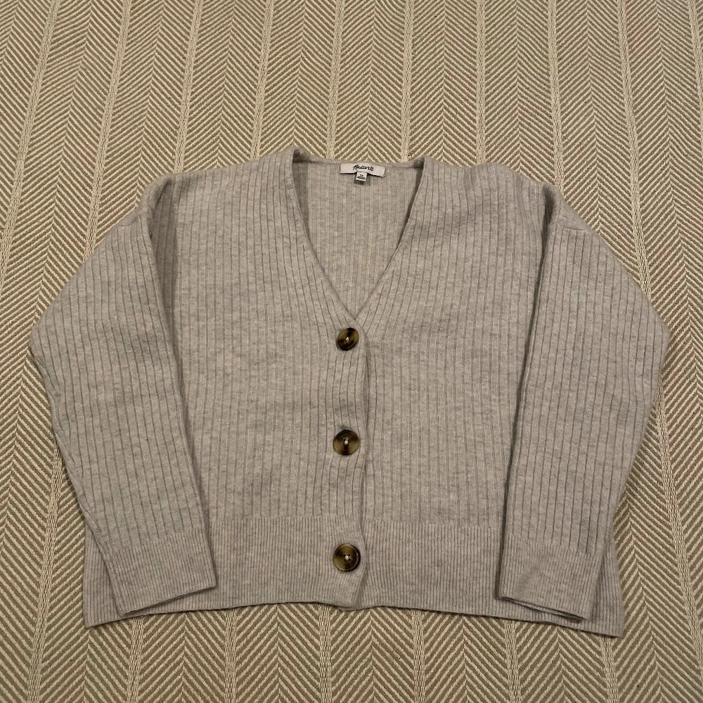 Madewell Cameron Ribbed Cardigan Sweater in Coziest Yarn